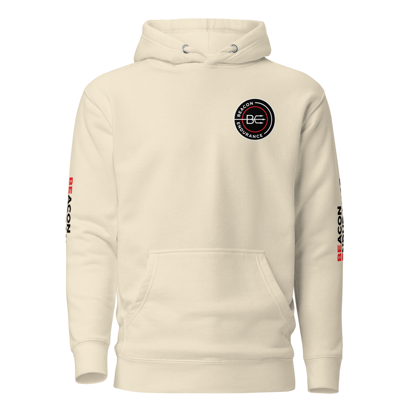 BE Hoodie / Sleeve Logo (Unisex, White/Bone/Grey)