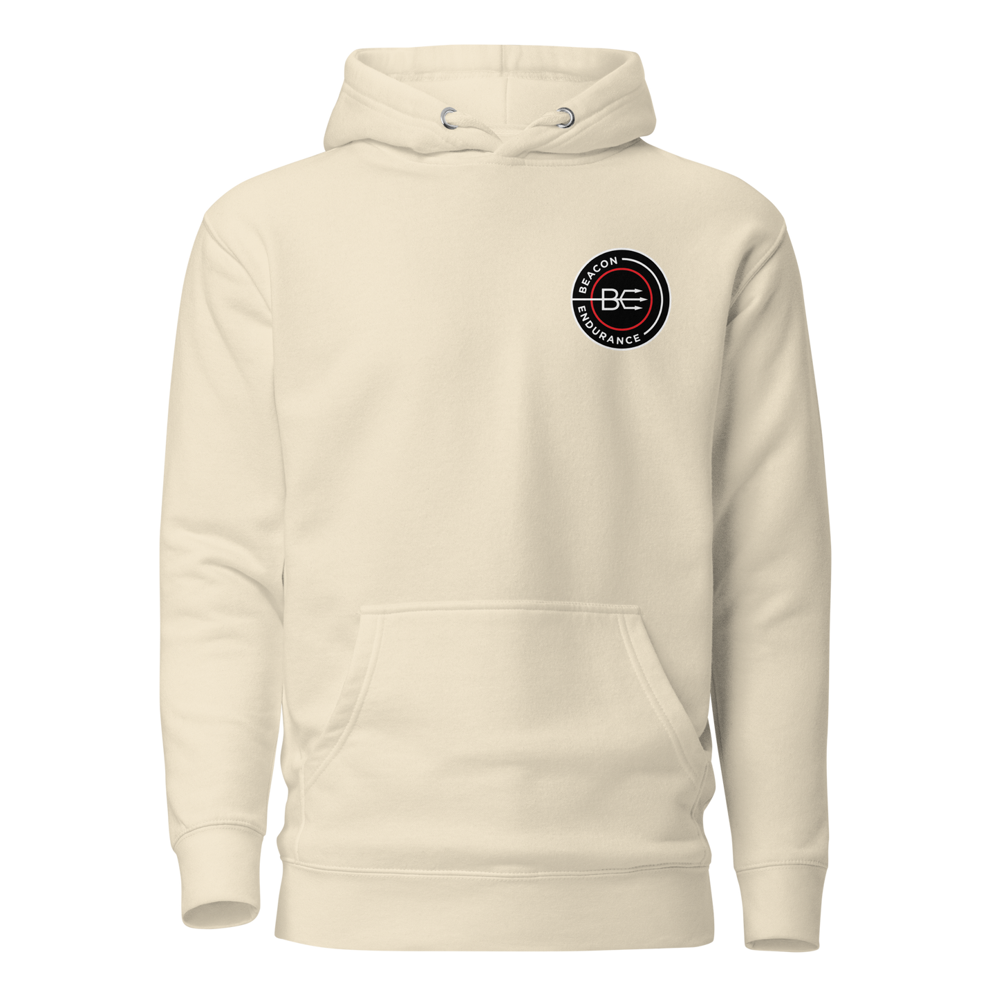 BE Hoodie / Back Logo (Unisex, White/Bone/Grey)