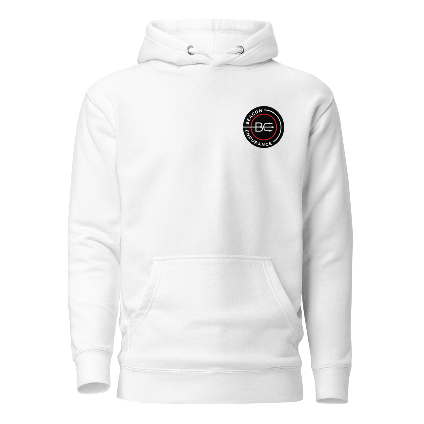 BE Hoodie / Back Logo (Unisex, White/Bone/Grey)