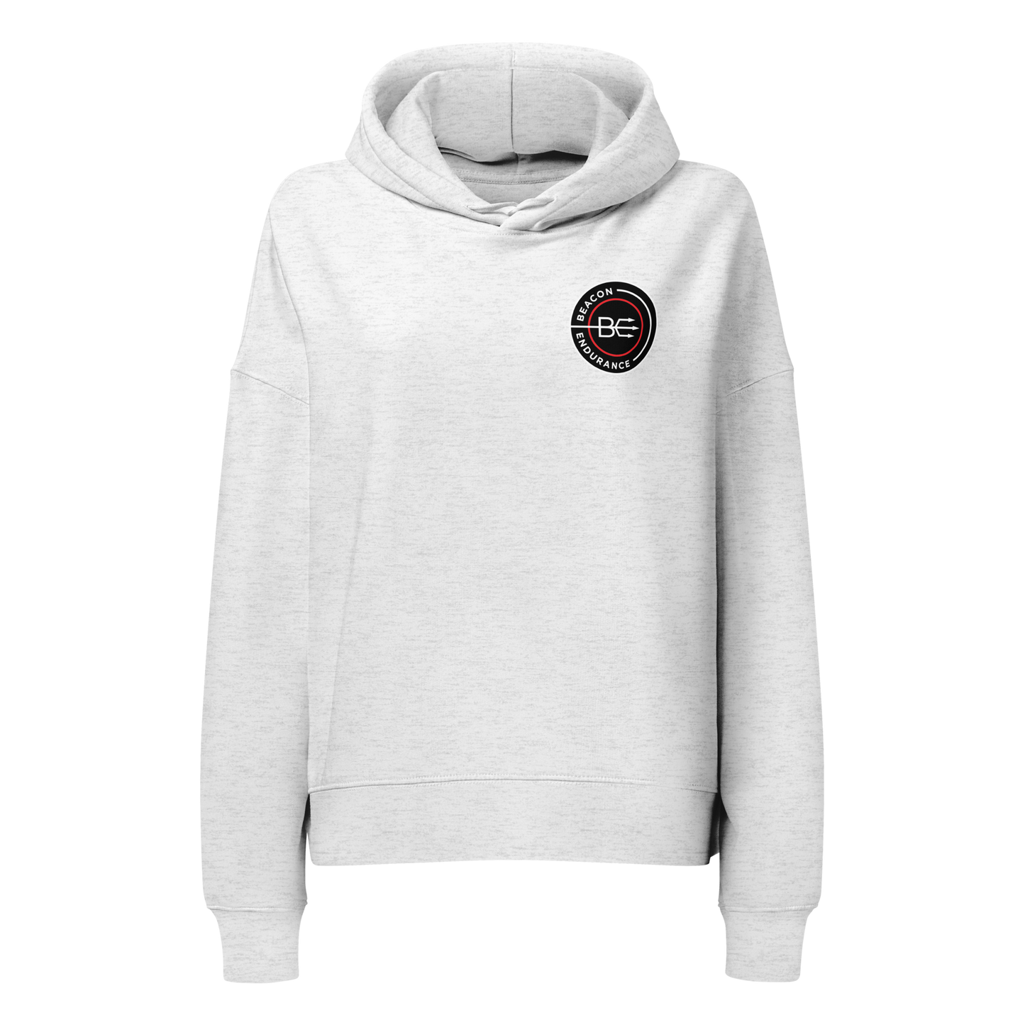 BE Organic Cotton Mid-Weight Hoodie (Women's, White/Grey)