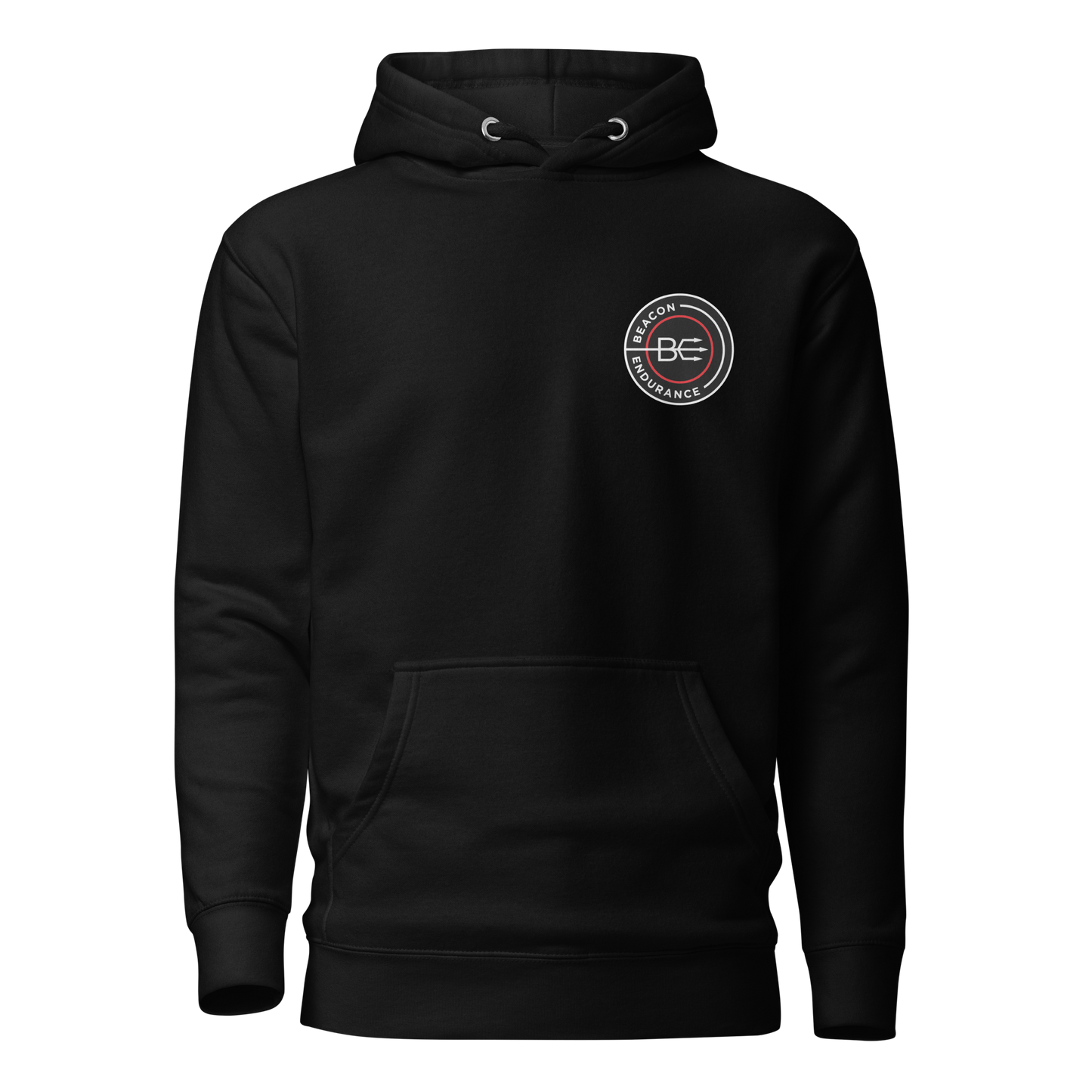 BE Hoodie / Back Logo (Unisex, Red/Black/Charcoal)