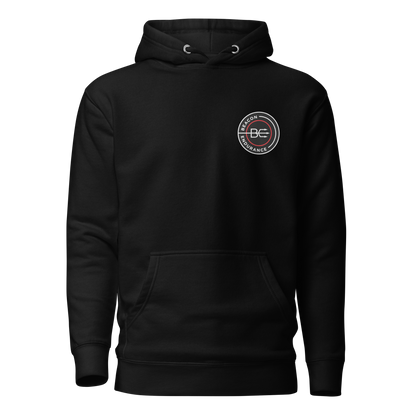 BE Hoodie / Back Logo (Unisex, Red/Black/Charcoal)