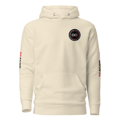 BE Hoodie / Sleeve Logo (Unisex, White/Bone/Grey)