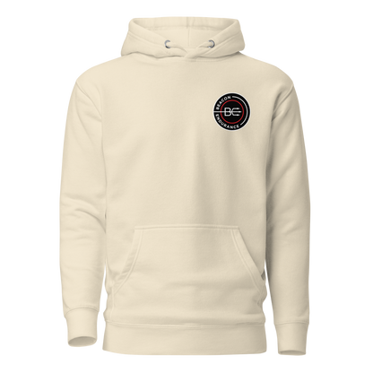 BE Hoodie / Back Logo  (Unisex, White/Bone/Grey)