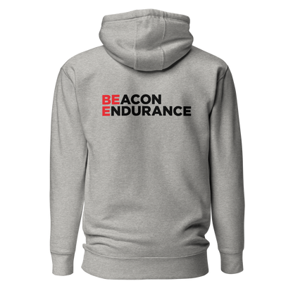 BE Hoodie / Back Logo  (Unisex, White/Bone/Grey)
