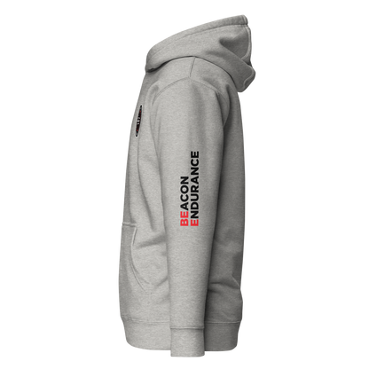 BE Hoodie / Sleeve Logo (Unisex, White/Bone/Grey)