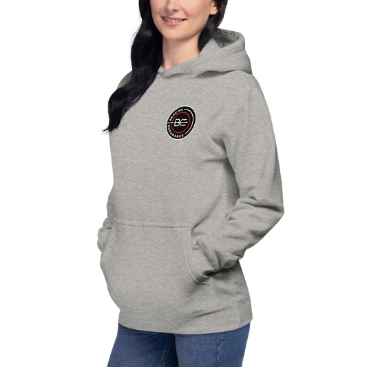 BE Hoodie / Back Logo  (Unisex, White/Bone/Grey)