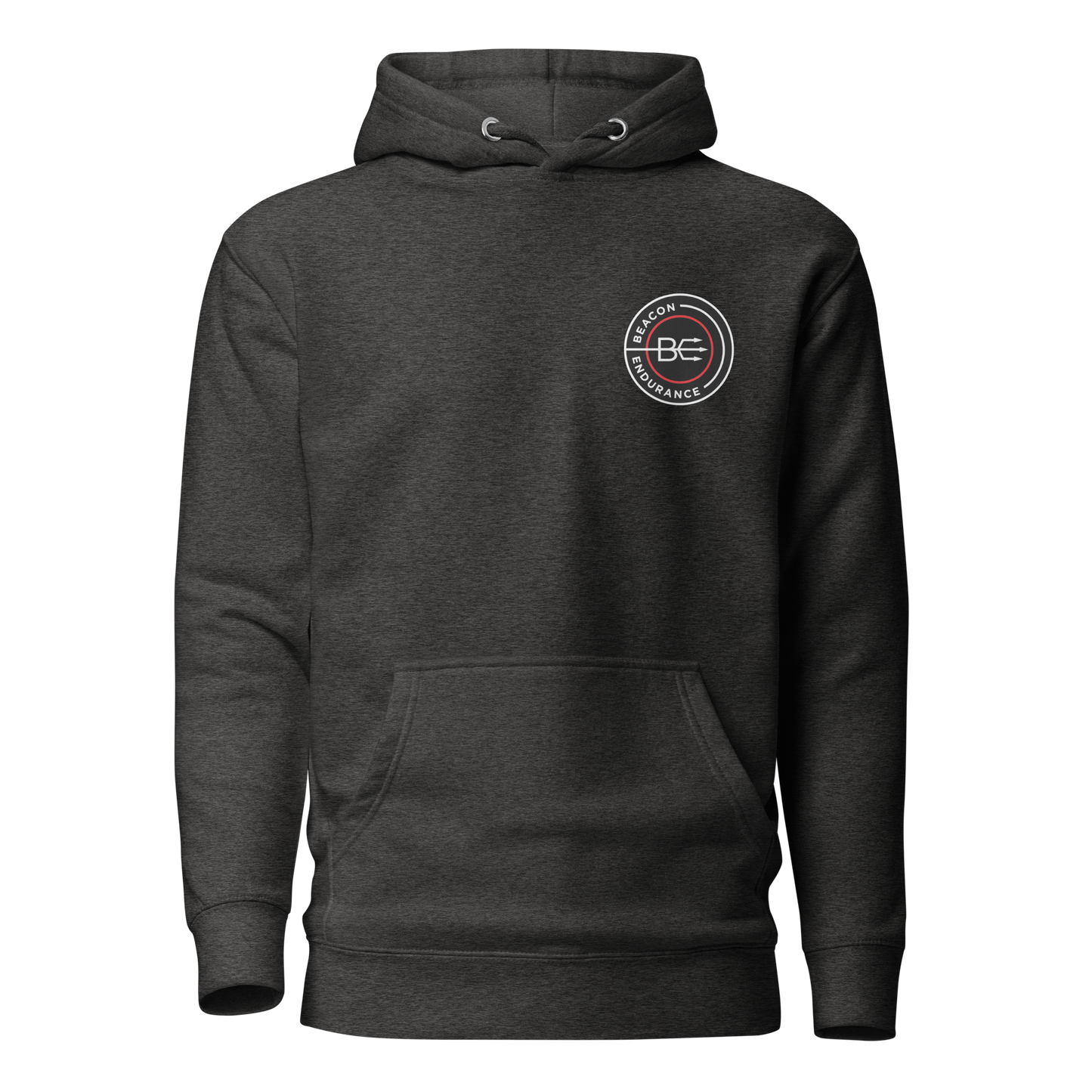 BE Hoodie / Back Logo (Unisex, Red/Black/Charcoal)