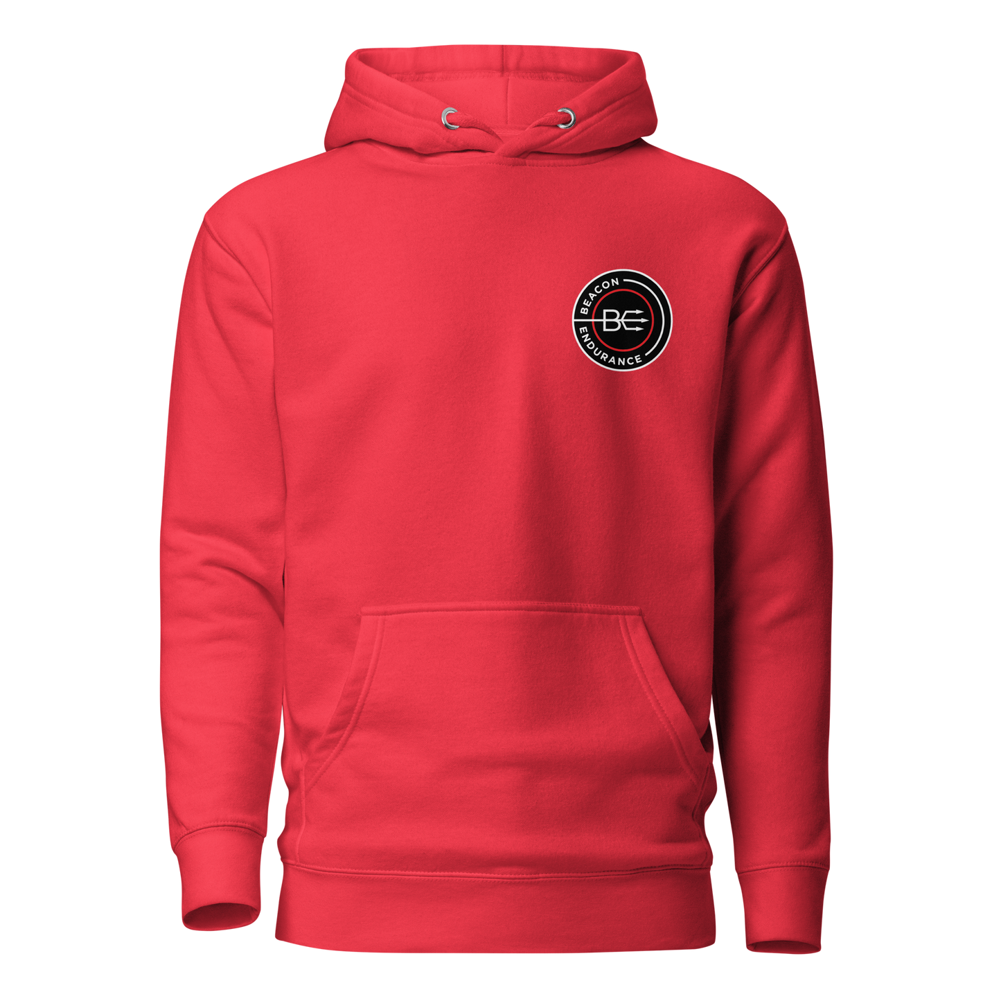 BE Hoodie / Back Logo (Unisex, Red/Black/Charcoal)