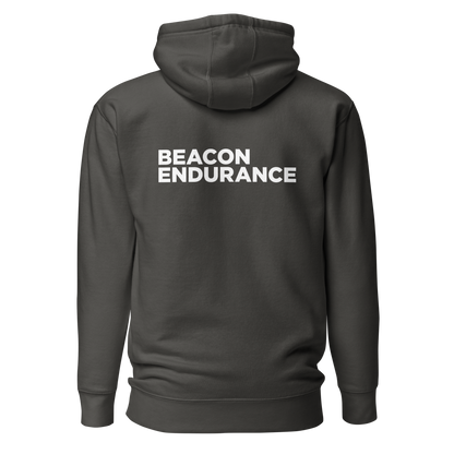BE Hoodie / Back Logo (Unisex, Red/Black/Charcoal)
