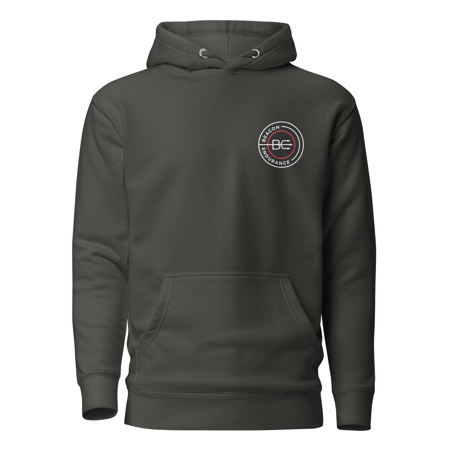 BE Hoodie / Back Logo (Unisex, Red/Black/Charcoal)