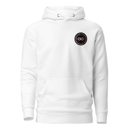 BE Hoodie / Back Logo  (Unisex, White/Bone/Grey)