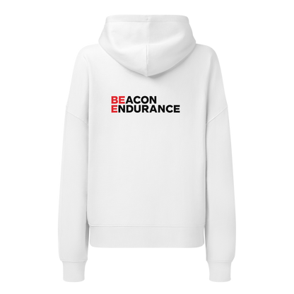 BE Organic Cotton Mid-Weight Hoodie (Women's, White/Grey)