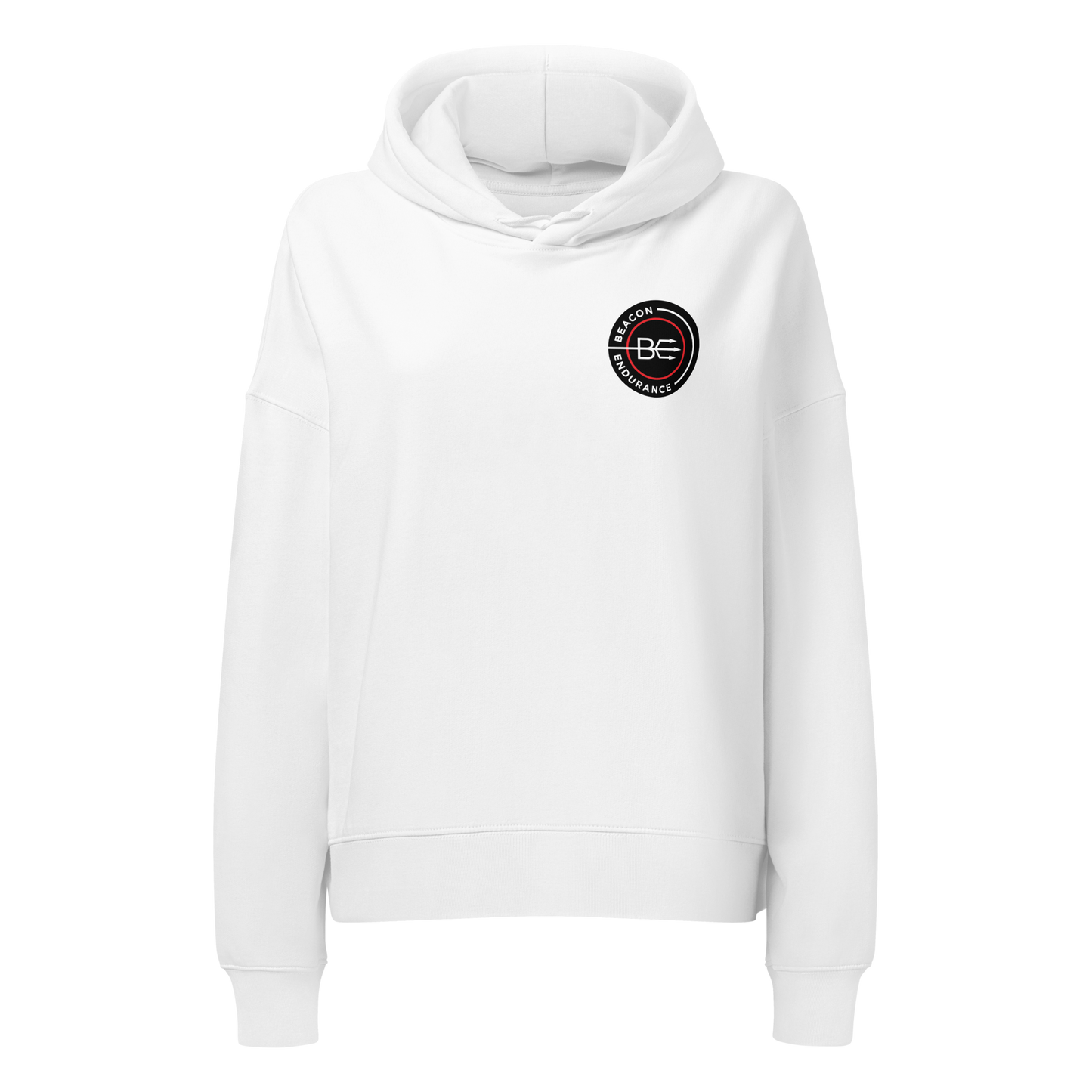 BE Organic Cotton Mid-Weight Hoodie (Women's, White/Grey)